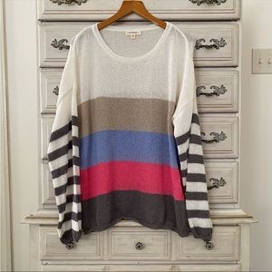 Vici Contrast Sleeve Knit Top